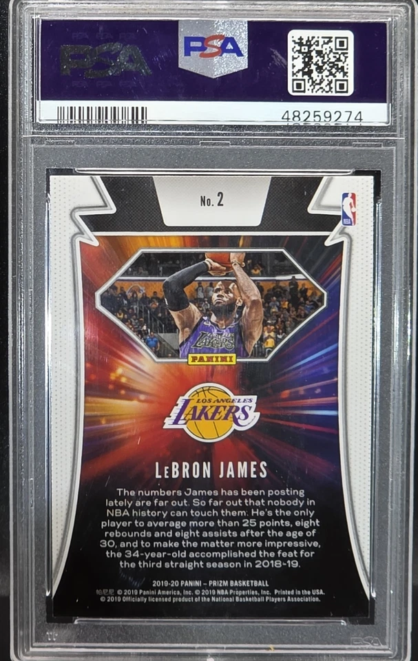 LeBron James 2019-20 Panini Prizm Far Out #2 Los Angeles Lakers PSA 10 LOW POP Foto 2 de 2