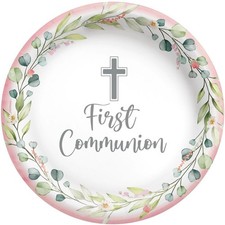 My First Communion Girl 10 Inch Plates Paper 20 Per Pack Religious Tableware