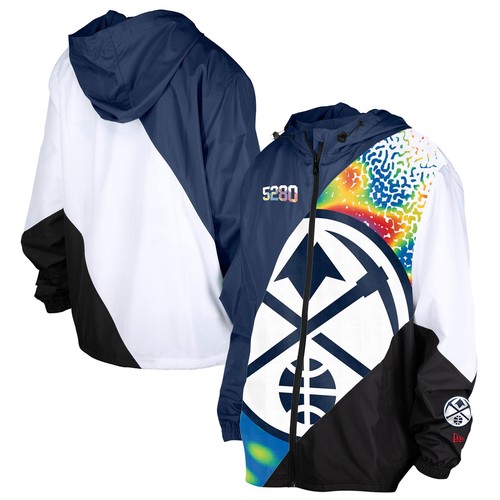 Men's New Era Navy Denver Nuggets 2024/25 City Edition Full-Zip Windbreaker
