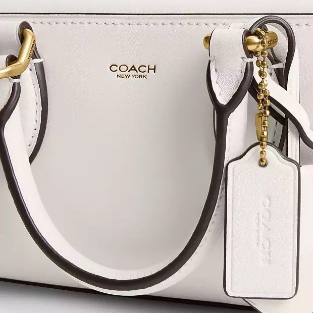 NWT Coach Bowery Satchel 22 in Brass/Chalk White Glovetanned
