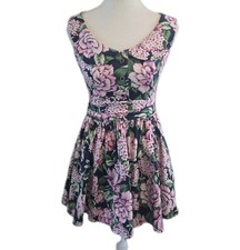Hearts and Roses UK8 Floral 82-84cm Bust 62-64cm Waist As New Dress Rockabilly 