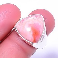 Rhodochrosite - Argentina Gemstone 925 Sterling Silver Ring s.8 T67
