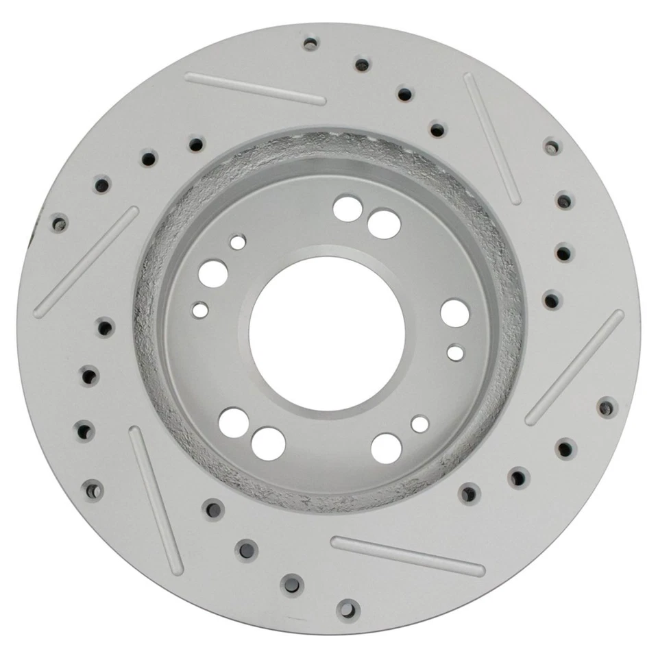 Par delantero Performance de rotor de freno de disco perforado y ranurado recubierto en G Foto 3 de 4