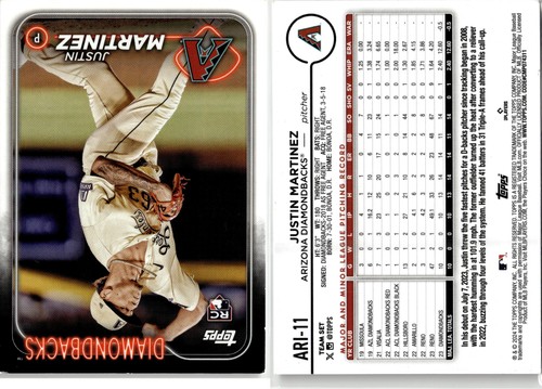 2024 Topps Arizona Diamondbacks #ARI-11 Justin Martinez | Baseball Car