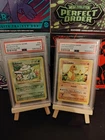 PSA 9 Pokemon Unlimted shadowless Charmander Bulbasaur Base Set