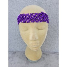 Purple Crochet Headband Boho Festival Hair Accessory