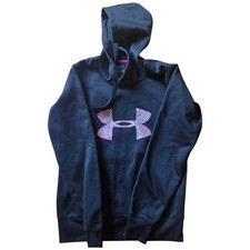 Under Armour Semi-Fitted Cold Gear Women's S Black Purple Hoodie Sweatshirt