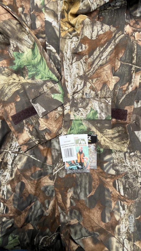 NWT Cabelas Camo Coveralls Mens XXL Advantage Timber Hunting 100% Cotton 2 XL - Image 3 of 4