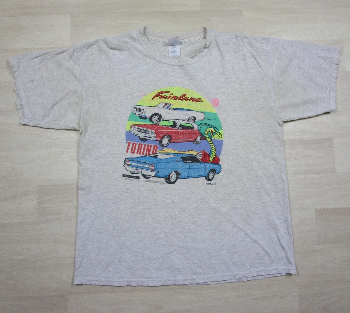 T-shirt Vintage GILDAN Noir – Brodé, Années 90, Taille L – Parfait état