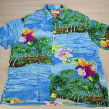 Men's XL Jams World Floral AOP Pattern Camp Tiki Paradise Hawaii Hawaiian Shirt