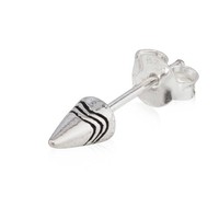 Einzelohrstecker Spitze 925 Silber Oxidiert Kleine Gothic Ohrring 5Mm Ohrschmuck
