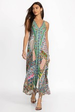 NWOT Johnny Was Diskana Eva Floral V-neck Sleeveless Maxi Dress Sz L Multicolor