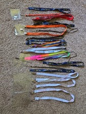 18 Various Lanyards , 7 With Clear Pouches