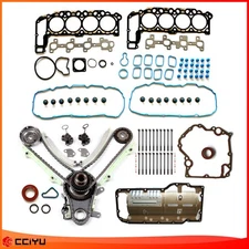 Timing Chain Kit Timing Cover Gasket Head Bolts For 02 Dodge Ram 1500 4.7L SOHC