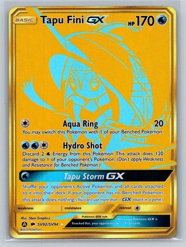 Tapu Fini GX Holo Shiny Holo Rare Hidden Fates: Shiny Vault SV92/SV94 NM