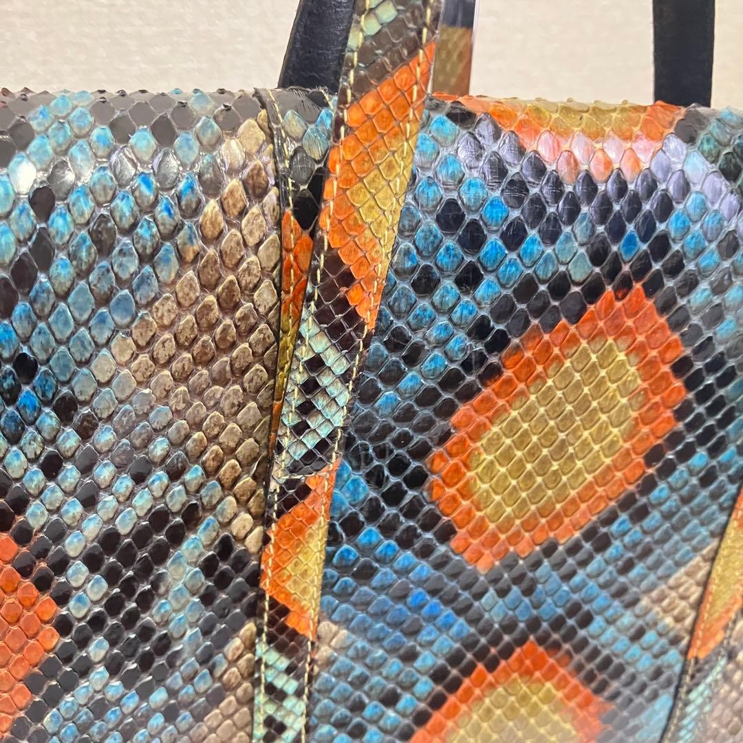 CHANEL Multicolor Python Leather Shoulder Bag Vin… - image 9