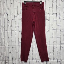 Jordache Vintag Jeans Women Sz 10 Red High Rise Straight Leg Jeans Cotton Blend