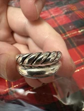 David Yurman Pure Form Set of Two Stack Rings in Sterling Silver Size 7