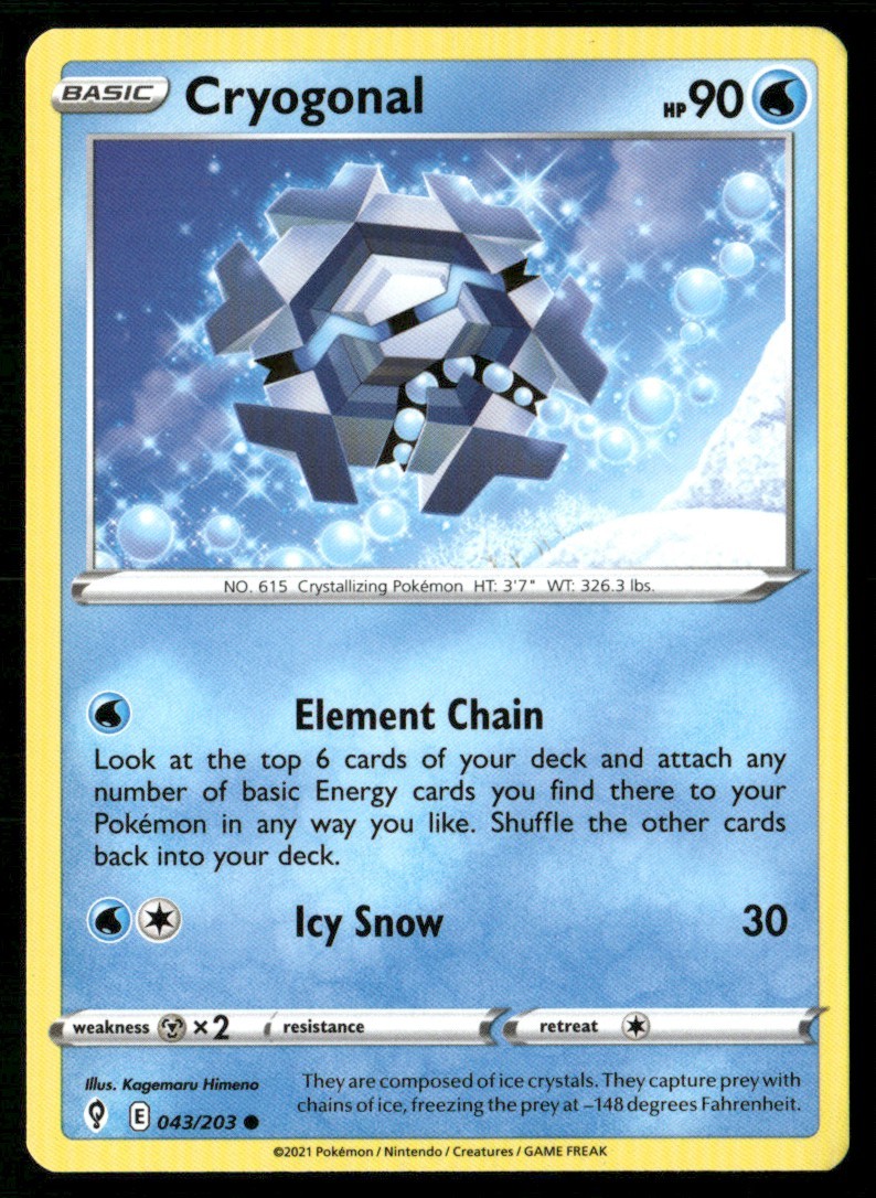 2021 Sword & Shield - Evolving Skies Cryogonal Basic/Common #43