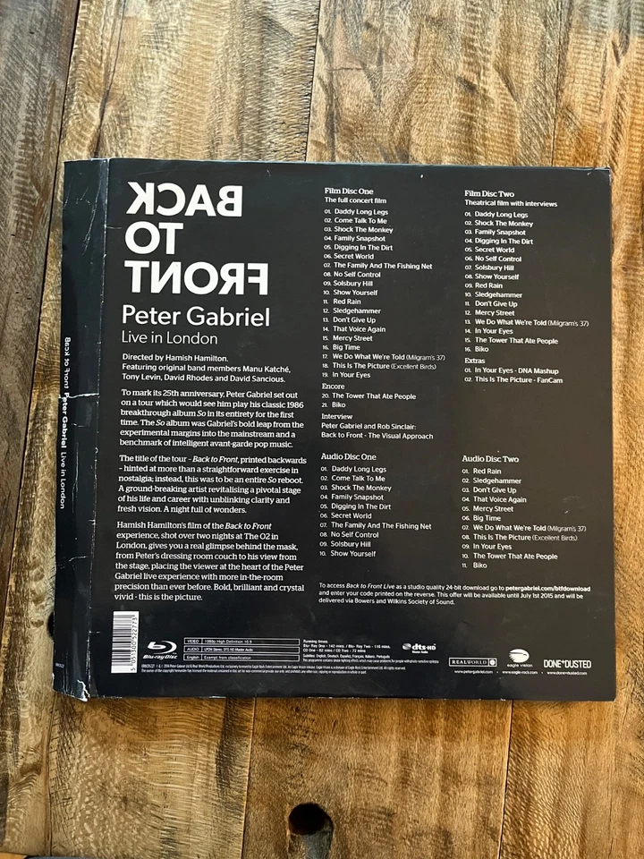 Peter Gabriel - Back To Front (Live In London) - BOX SET - 2 CD / 2 Blu-ray BOOK - Bild 3 von 4
