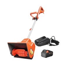 Cordless Snow Shovel, 24V | 13-Inch | 4-Ah Battery Powered Snow Blower, 400W ...