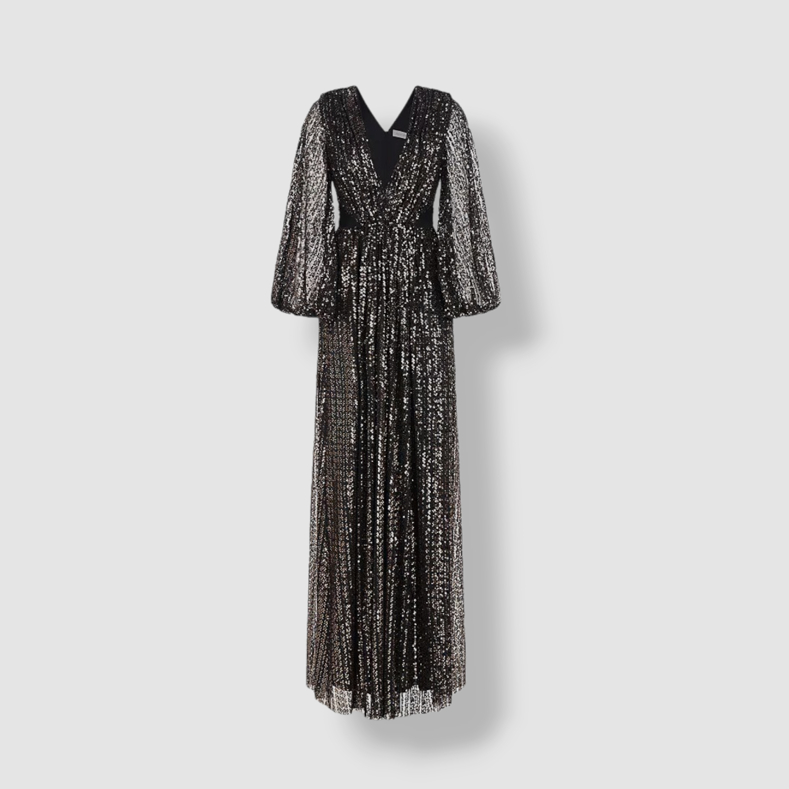 $695 Halston Women's Black Madelyn Sequin Side Cutout Gown Dress Size 14