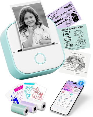 Mini Drucker - T02 Mini Drucker Für Smartphone Fotodrucker Mini Thermodrucker Bl