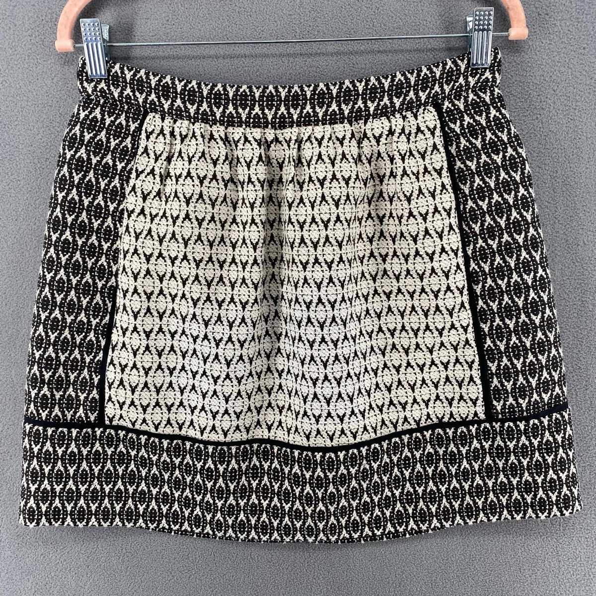 Jupe Crayon J.Crew Taille 8 - Motif Géométrique Bleu/vert/or - Coton Doublé - Occasion TB