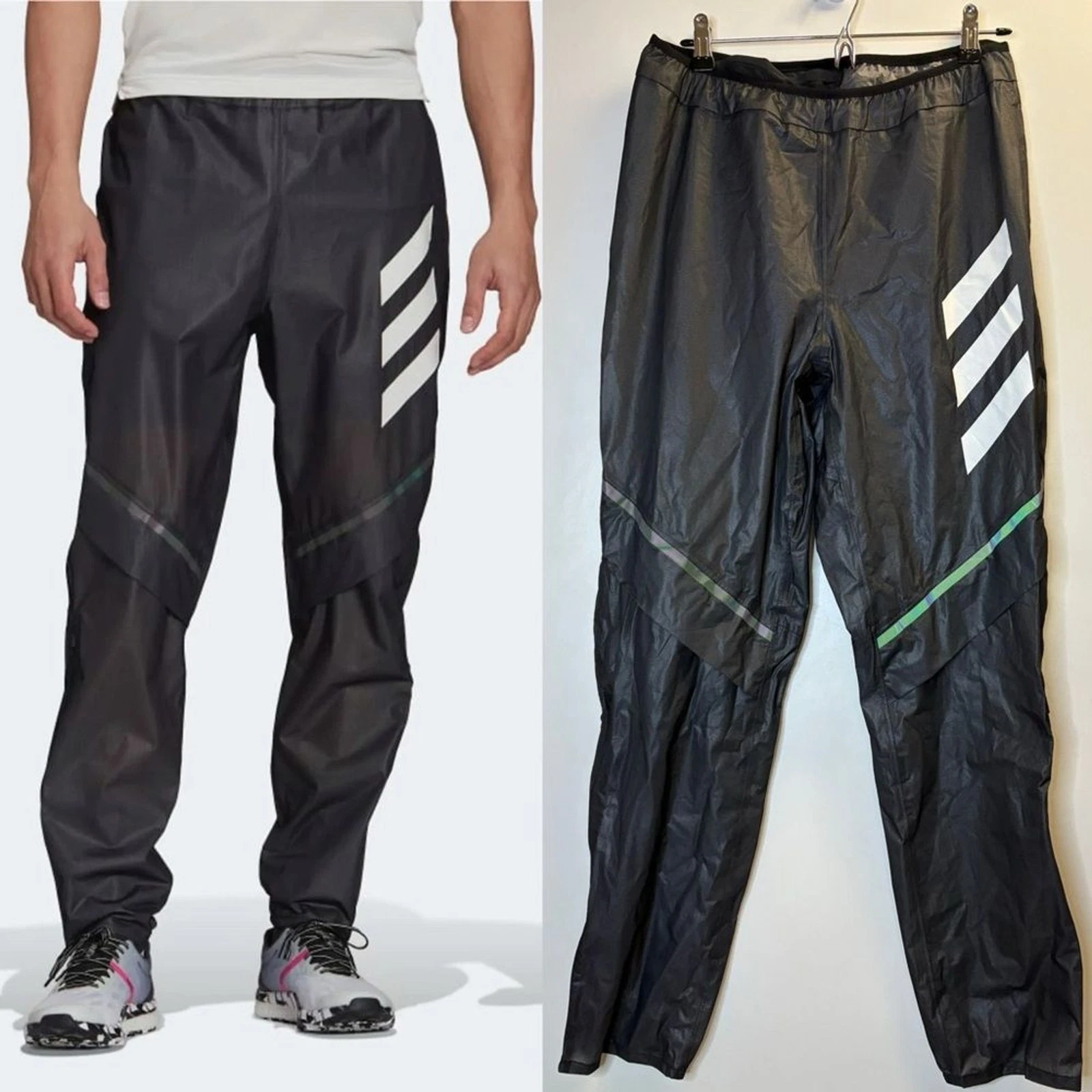 adidas 2021 Terrex Agravic Rain Pants Waterproof Running Trouser Black Small
