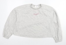 Womens UK Size 10 Pineapple Grey Pullover Sweatshirt