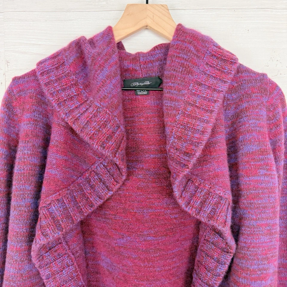 Cárdigan corto Christopher Fischer 100 % cachemir talla M rosa cuello cascada Foto 3 de 4