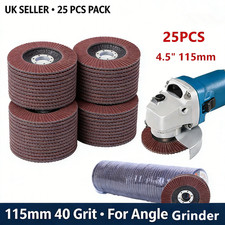 25 PCS 115mm 4.5" Flap Discs 40 Grit Angle Grinder Sanding Discs For Metal Wood 0.62 per disc