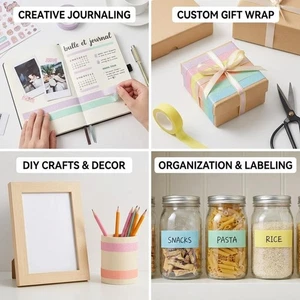 LEOINAER Washi Tape Set, 6 Glitter Rolls