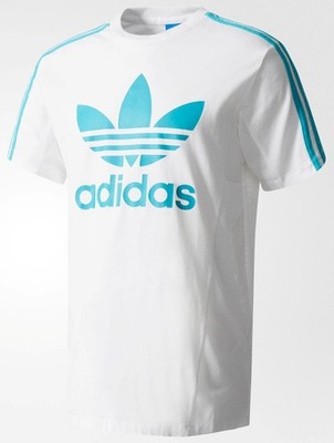 Adidas Originals L.A. Trefoil T-Shirt Herren weiß Legacy türkis Small neu mit Etikett BK7709
