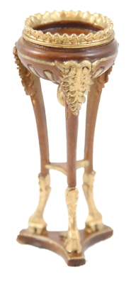 Melody Jane Dark Oak Fern Stand Plant Pedestal - 1:12 Scale Miniature Furniture For Dollhouses