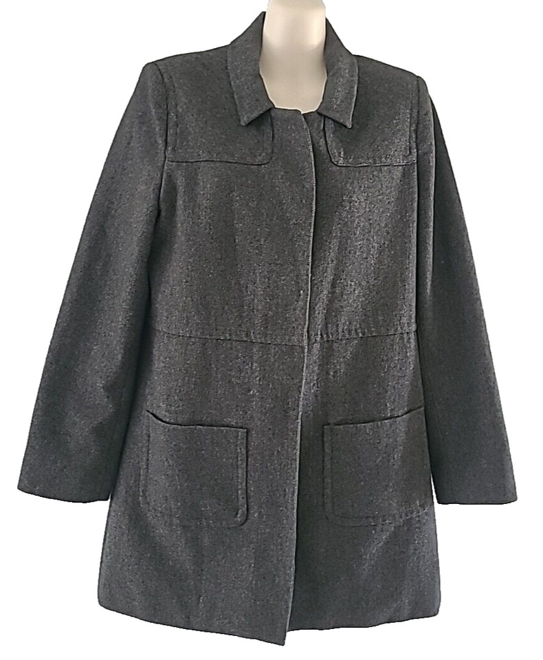 Lee Cooper Wool Blend Coat Dark Grey Marle Lined Women's Size 8