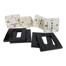 VIMAR 17080 ORIGINALE STOCK 4 pezzi 2 PRESE 2 PULSANTi bianco placche 17092 nero