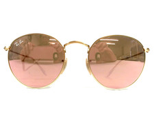 Ray-Ban Sunglasses RB3447 ROUND METAL 112/72 Matte Gold Frames Pink Glass Lenses