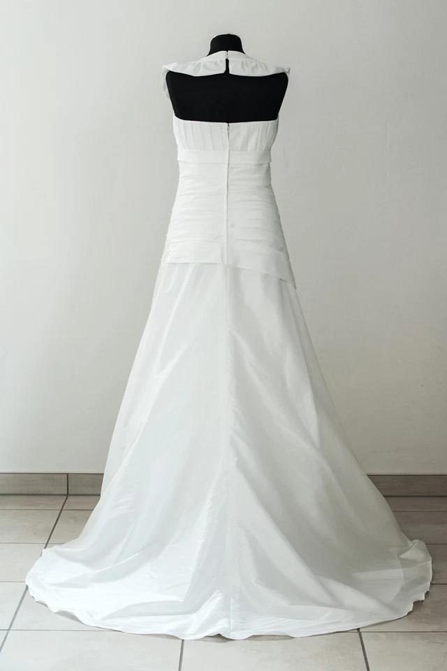 Très Chic Brautkleid '1306' Neckholder Taft Spitze A-Linie creme ivory Gr. 38/40 - Bild 2 von 3