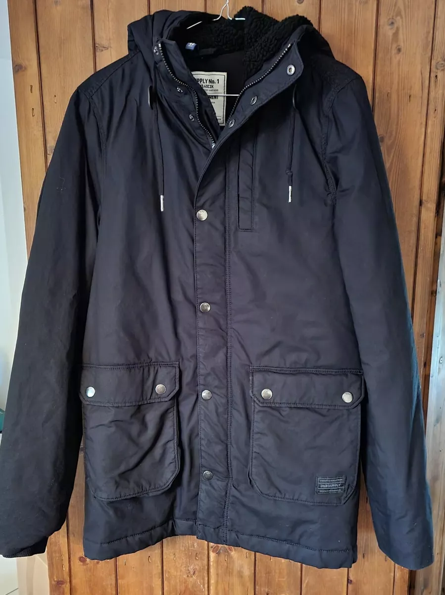 H&M Men's Black Parka Coat Jacket X-Small BNWT |