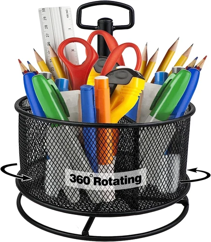 Large Pen Holder Pencil Holder with 4 Compartments for Desk Office Home School