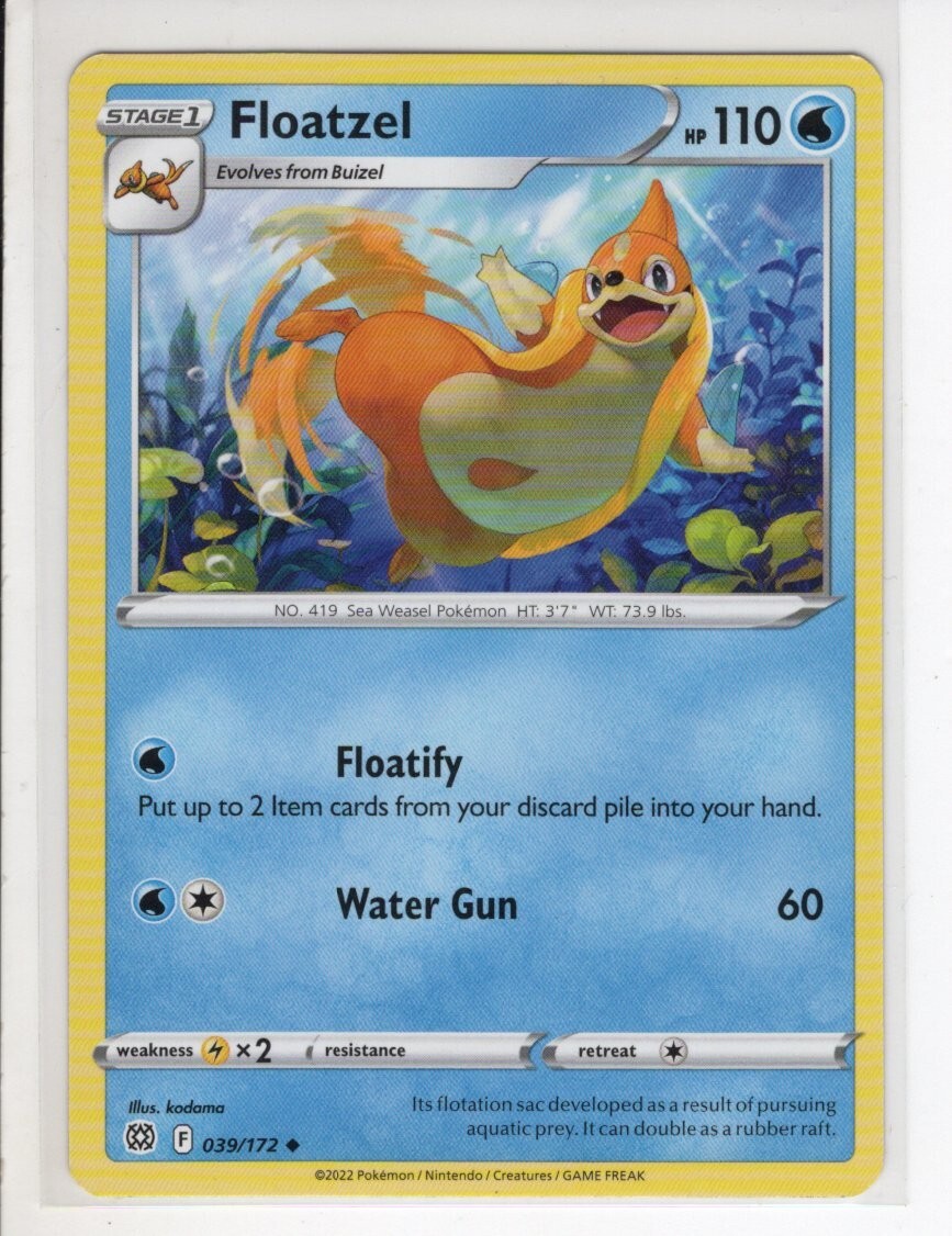 FLOATZEL BRILLIANT STARS SET POKEMON CARD 039/172 LP | eBay