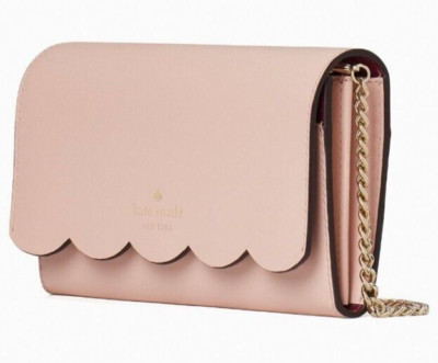 Kate Spade Gemma Rose Smoke Leather Chain Crossbody WLR00552 Dusty Pink NWT $249