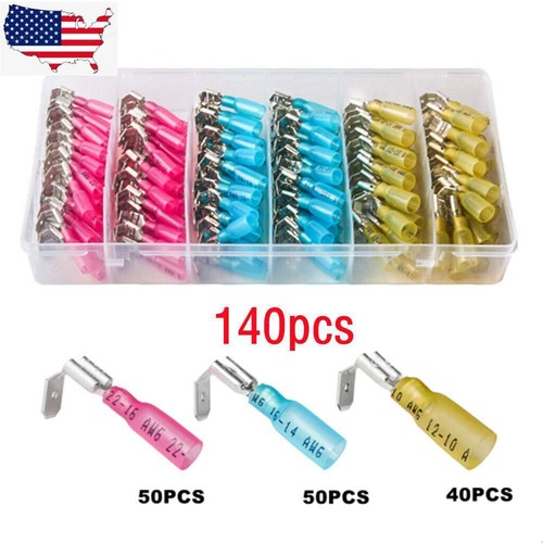 3 Way 22-10AWG Wire Connectors Heat Shrink Piggyback Spade Terminals 50-150PCS - Picture 9 of 9