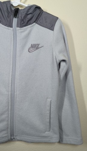 Nike Youth Size XS (3-4 Years) Full Zip Hooded Fleece Jacket Gray Pockets  - Picture 5 of 6