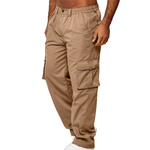 Mens Lightweight with Pockets Bottoms Men Leisure Elastic Waist Cargo Pants - Picture 16 of 47