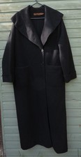 Fenn Wright Manson Full Length Black Woollen Coat, Xl