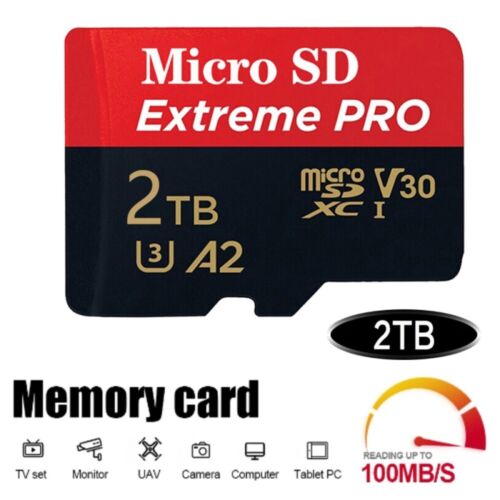 2TB Micro SD Card Flash Extreme Pro Memory Card  Class 10 SDXC - High Speed - UK - Picture 1 of 2
