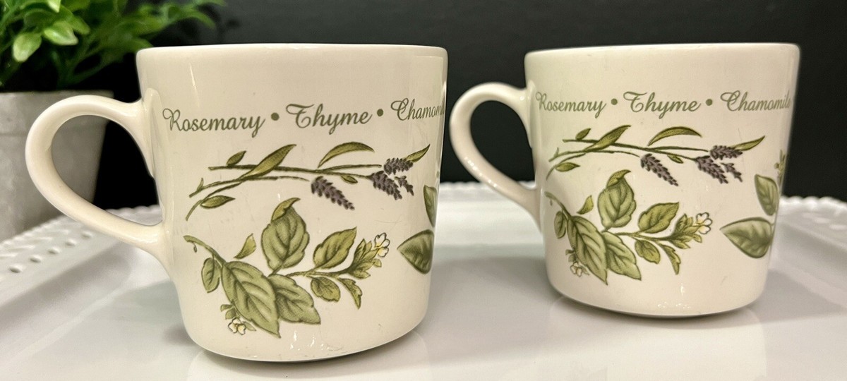 Corning Corelle Impressions Thymeless Herbs Mugs Set of Two Cups/Mugs
