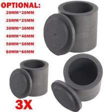 3pack 20/25/30/40/50/60mm Graphite Ingot Crucible Mould Melting Casting Refining